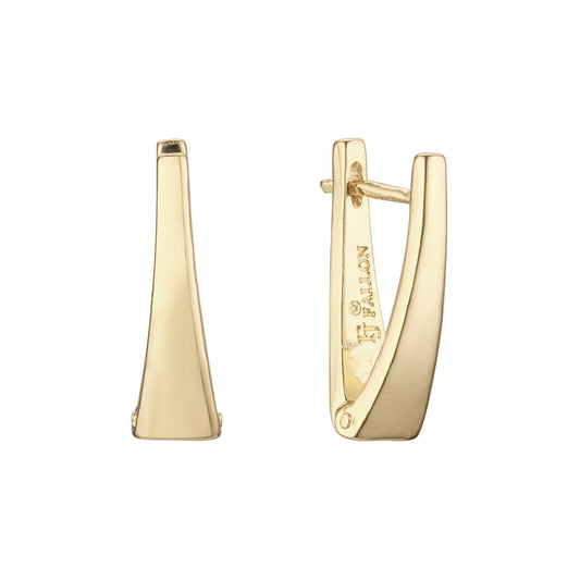 Pendientes de clip minimalistas con forma de V y chevron en oro rosa de 14 quilates
