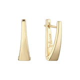 Pendientes de clip minimalistas con forma de V y chevron en oro rosa de 14 quilates