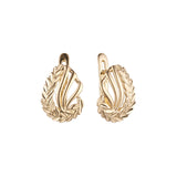Aretes de hojas en Oro 14K, Oro Rosa, baño en dos tonos
