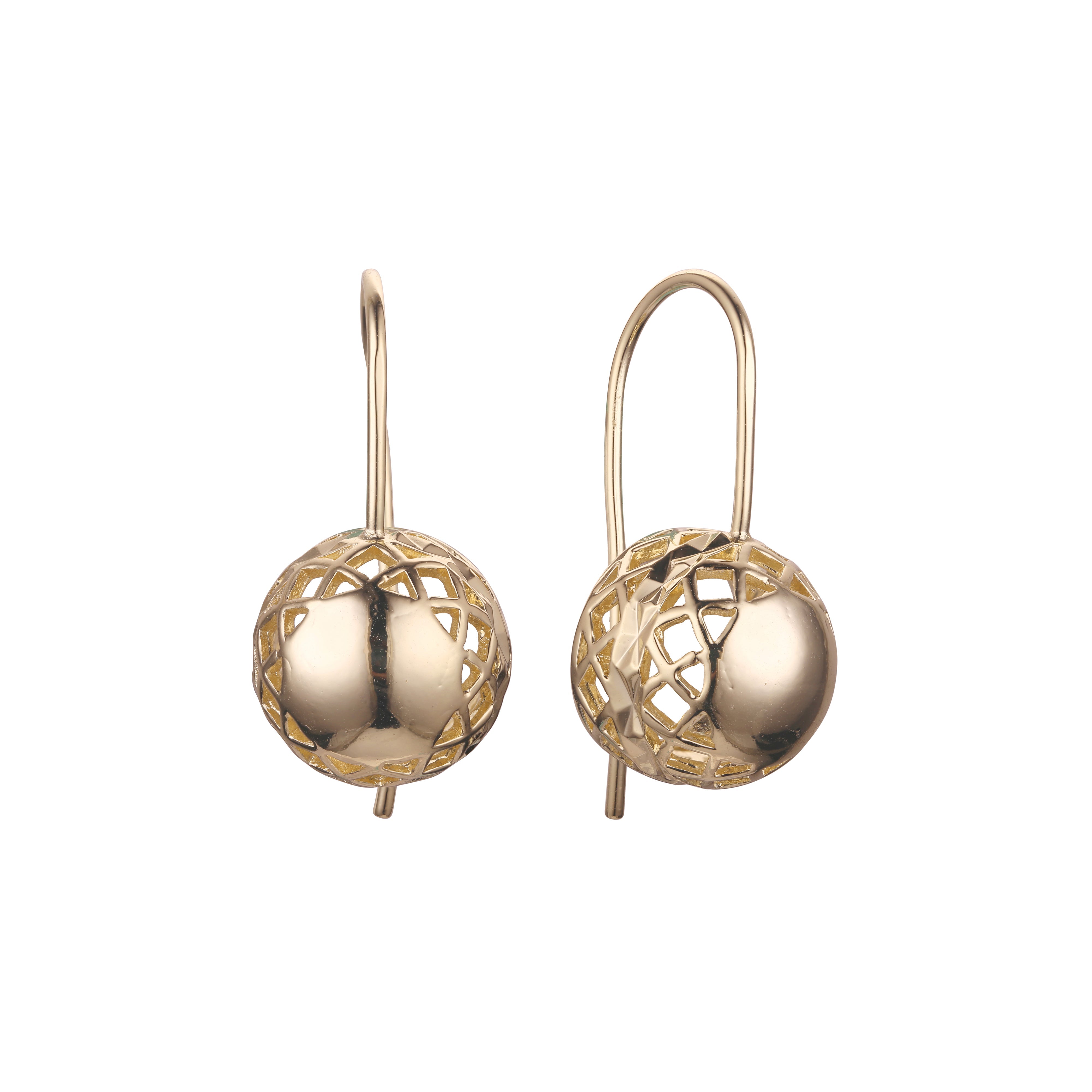 Aretes de abalorios con gancho de alambre farol en Oro 14K, oro rosa, baño de dos tonos