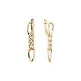 Aretes de eslabones de cadena en Oro de 14K, baño de Oro Rosa colores