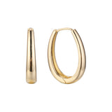 Aretes U Huggie (2 tamaños) en colores baño de Oro 14K, Oro Blanco, Oro Rosa