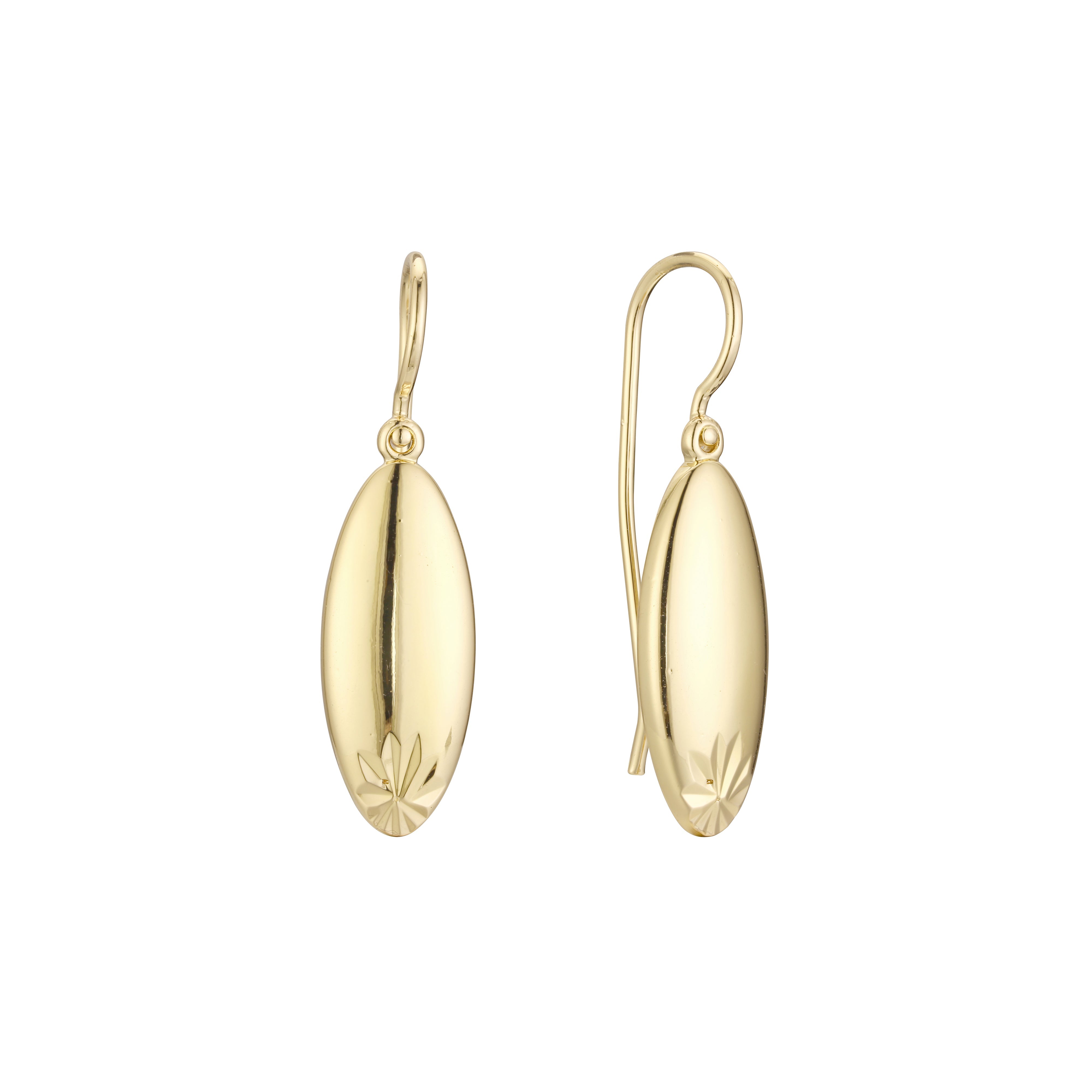 Pendientes de gancho de alambre en Oro 14K, colores de baño de oro rosa.