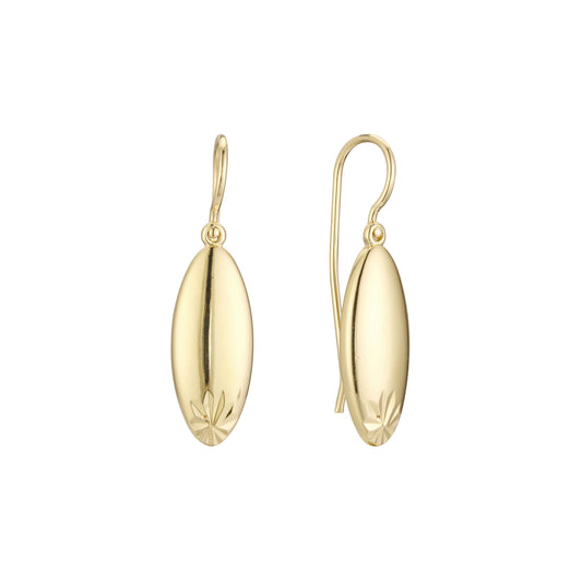 Pendientes de gancho de alambre en Oro 14K, colores de baño de oro rosa.