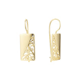 Pendientes de gancho de alambre en Oro 14K, colores de baño de oro rosa.