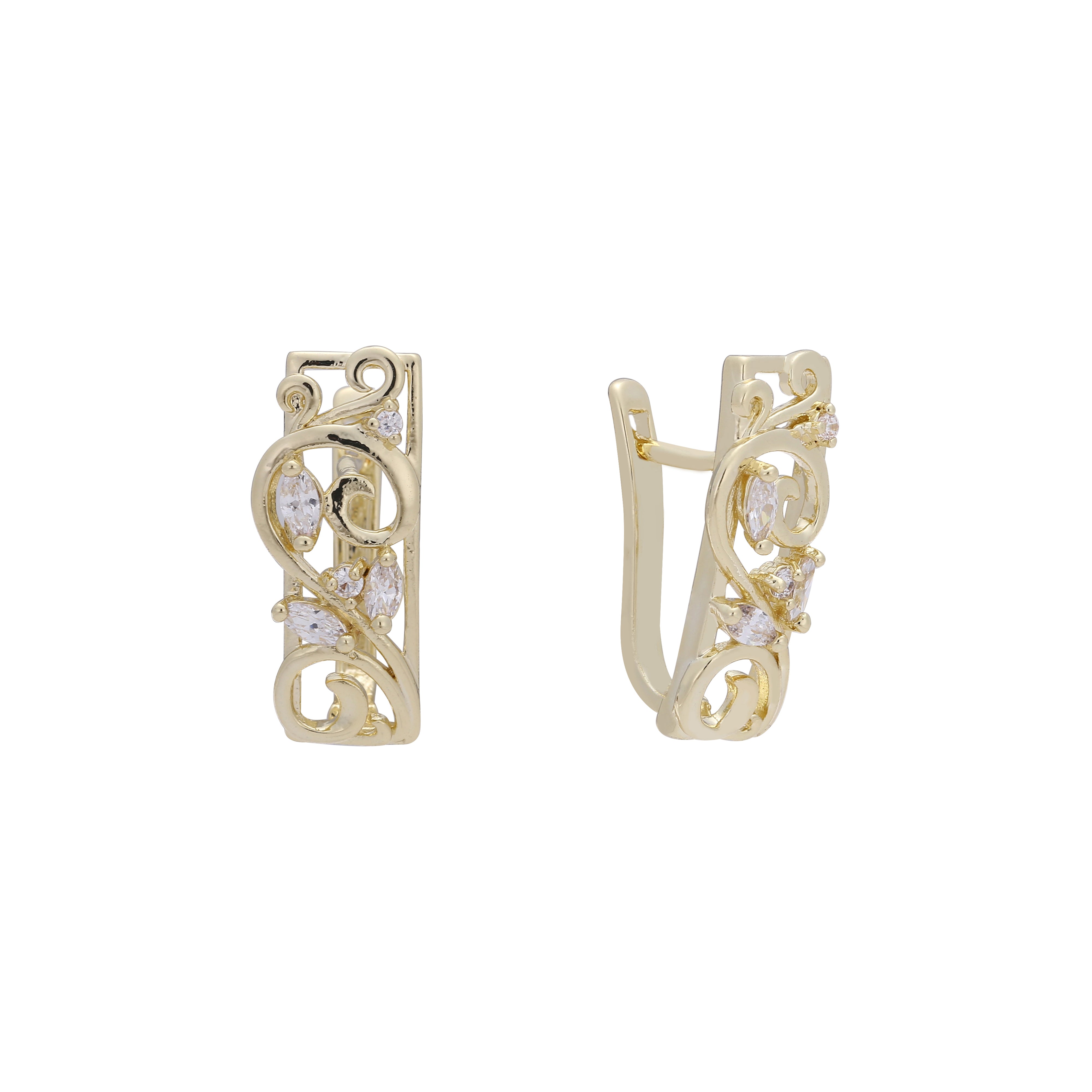 Aretes de racimo en Oro de 14K, baño de Oro Rosa colores