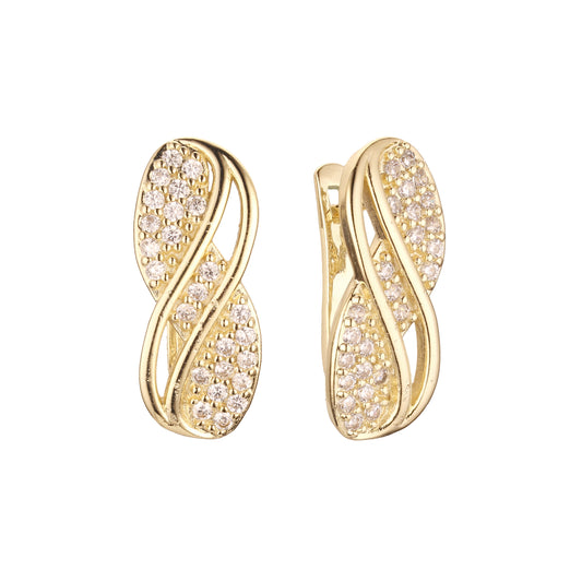 Aretes de racimo en Oro de 14K, baño de Oro Rosa colores