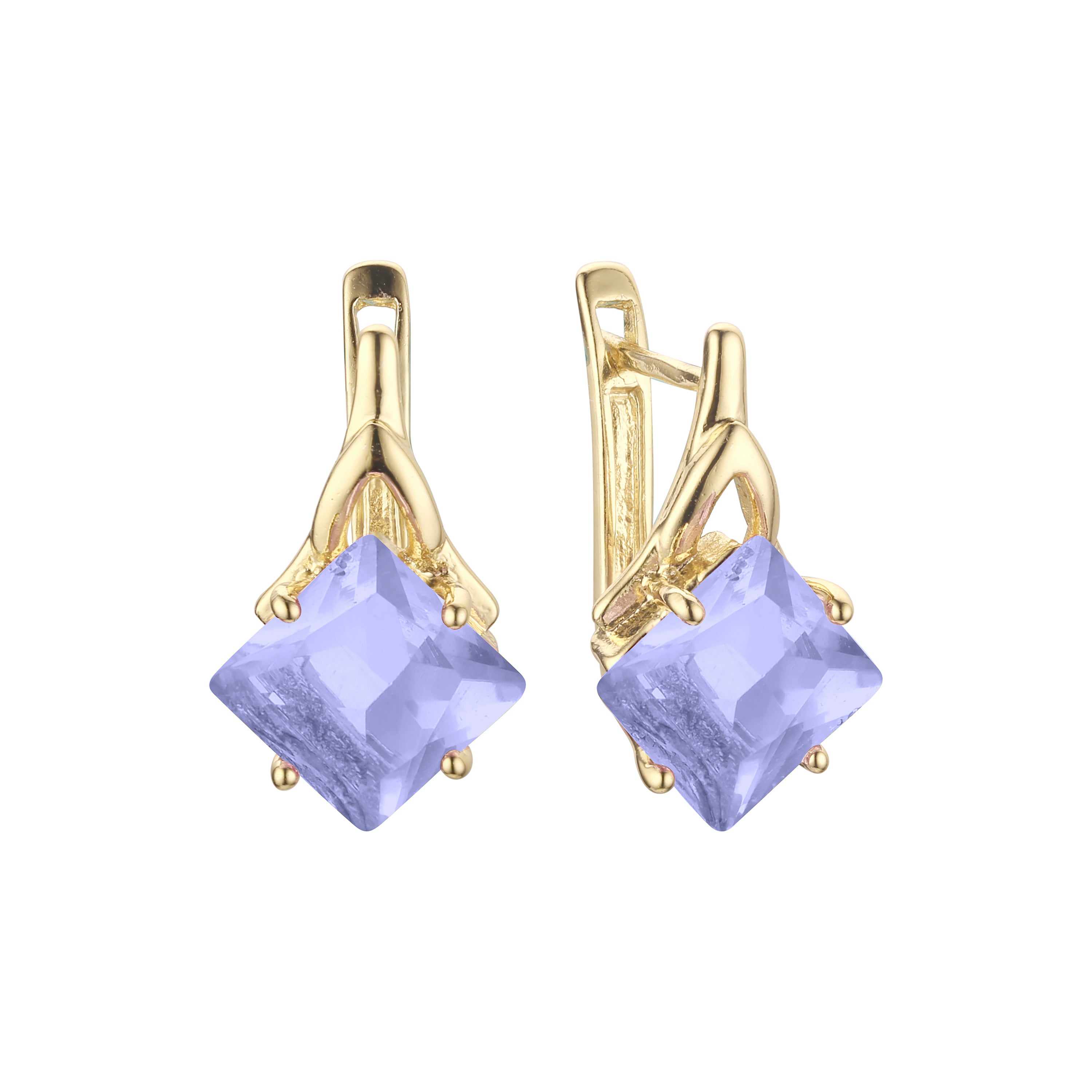 Aretes en Oro 14K, Oro Blanco, Baño en Oro Rosa colores