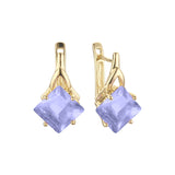 Aretes en Oro 14K, Oro Blanco, Baño en Oro Rosa colores