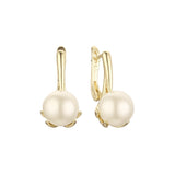 .Pearl earrings in 14K Gold, White Gold, Rose Gold plating colors