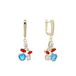 Aretes de racimo en Oro de 14K, Oro de 18K, Baño de Oro Rosa colores