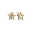 Серьги-гвоздики Star из золота 14 карат с покрытием из белого золота