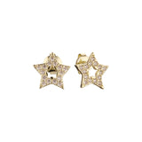 Серьги-гвоздики Star из золота 14 карат с покрытием из белого золота