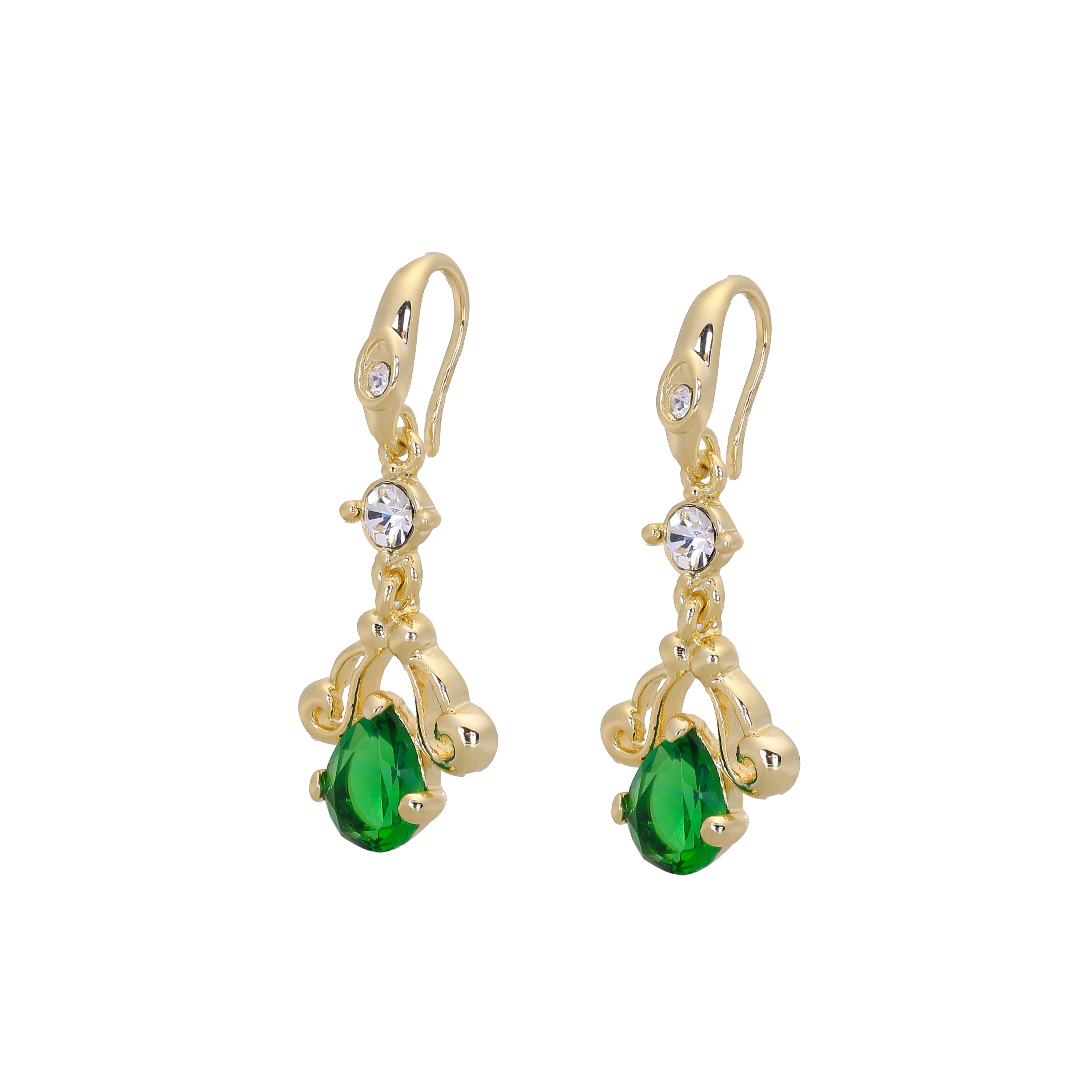 aretes de gancho de alambre de oro de 14k