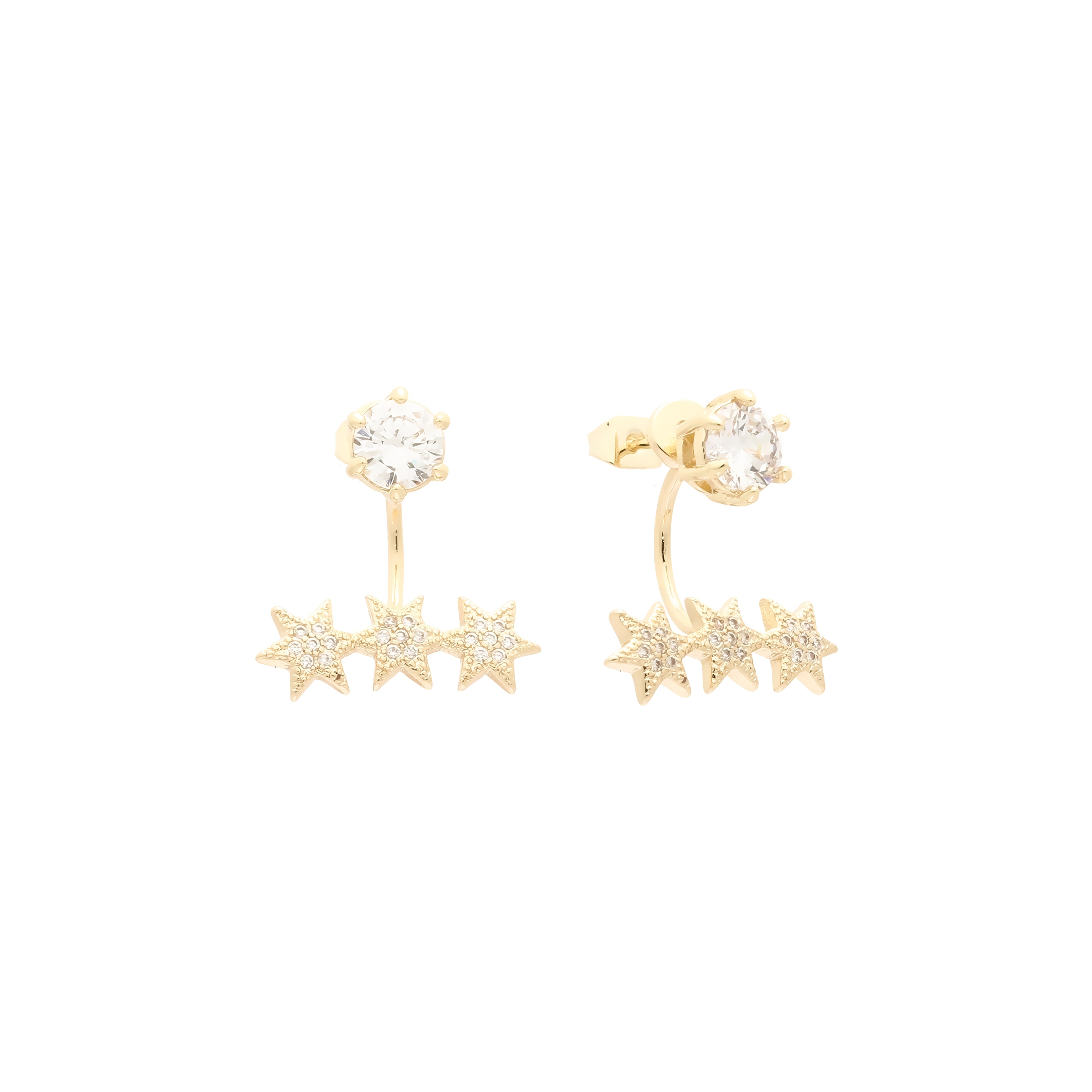 14K ゴールド スター ジャケット スタッド イヤリング