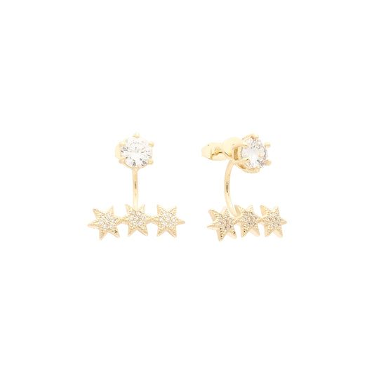 14K ゴールド スター ジャケット スタッド イヤリング