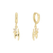 {Personalizar} Aretes huggie con forma de gato en oro de 14k
