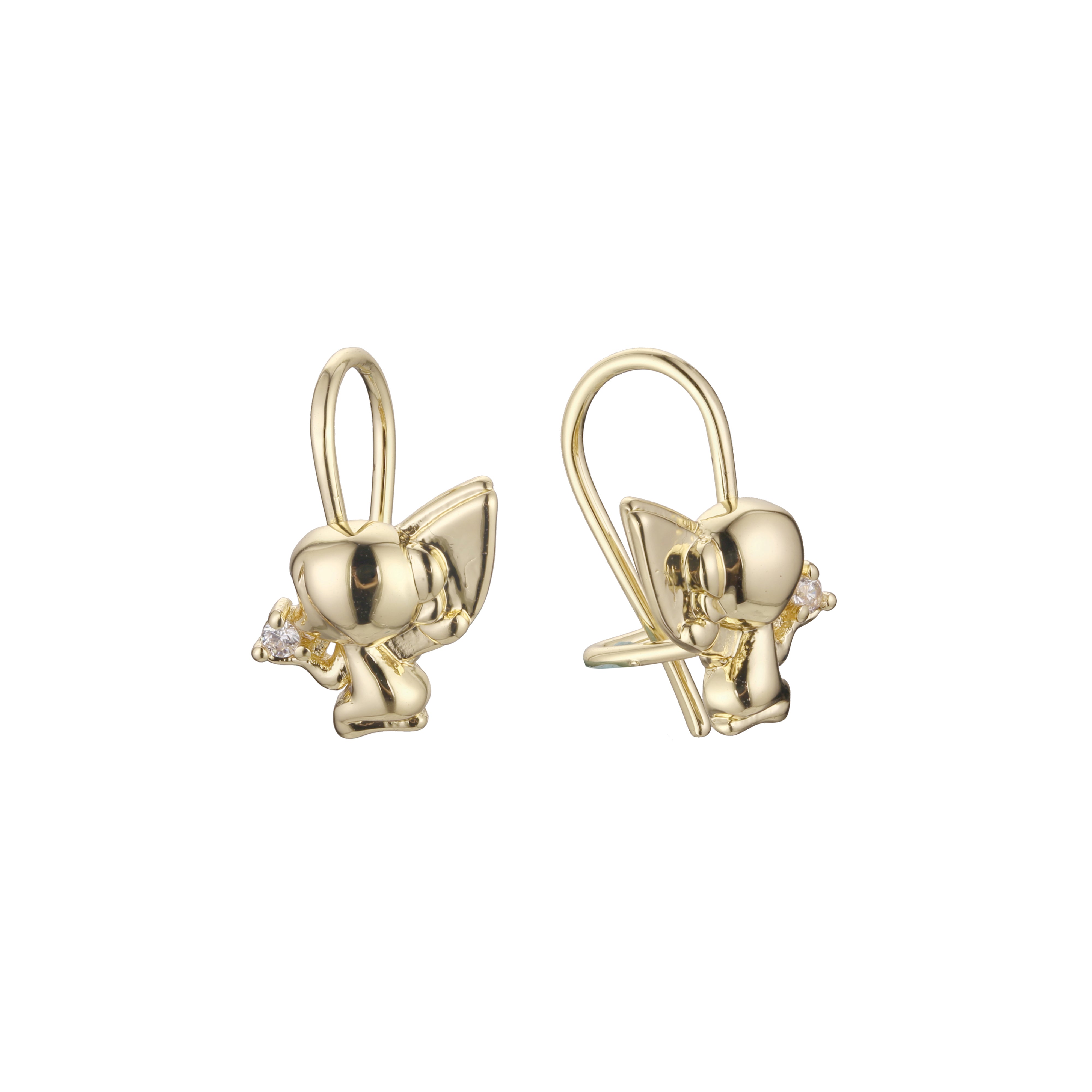 Детские серьги-крючки Baby wire из Жёлтое золото 585 пробы, Красное золото 585 пробы, двухцветного покрытия