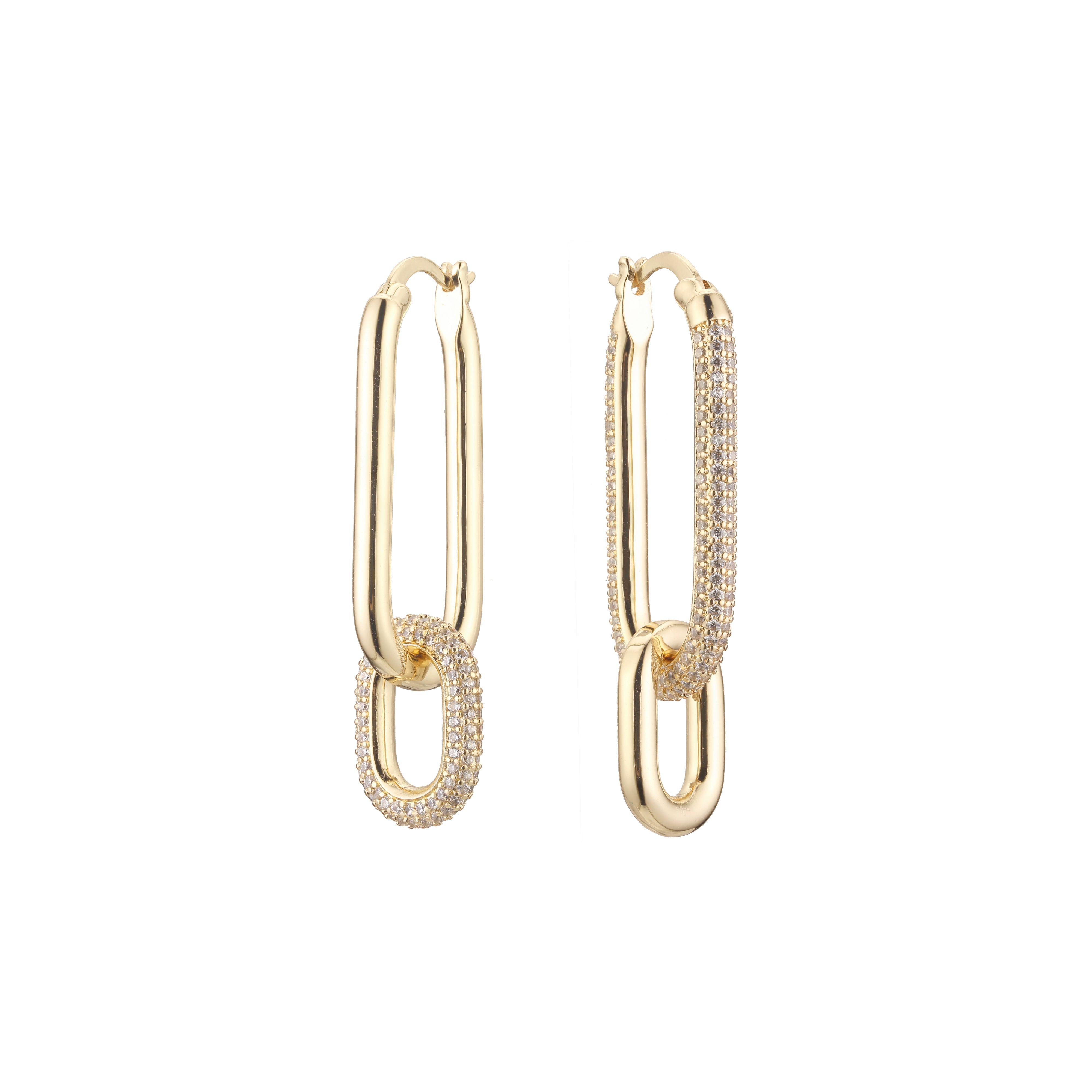 Pendientes clip aro doble en Oro de 14K, baño de Oro Rosa colores