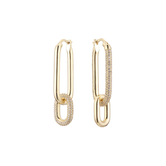 Pendientes clip aro doble en Oro de 14K, baño de Oro Rosa colores