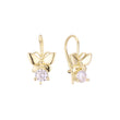 Детские серьги-крючки Butterfly Solitaire из Жёлтое золото 585 пробы с покрытием из Красное золото 585 пробы