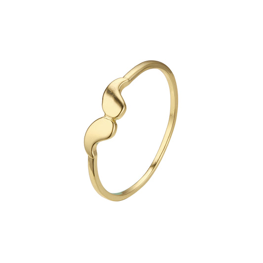 Anillos finos de alas de ángel en Oro 14K, colores baño de oro rosa.