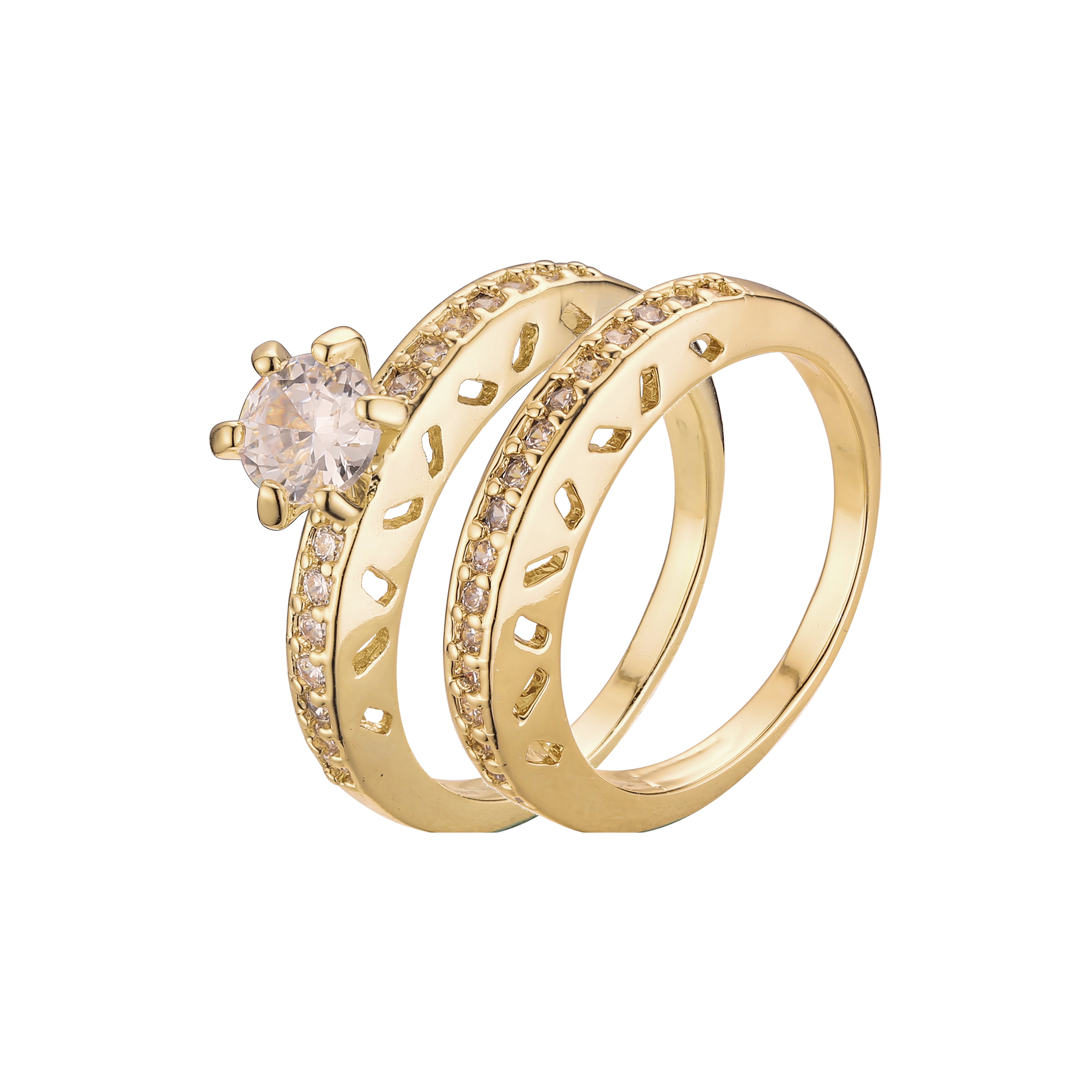 Anillos apilables en colores Oro 18K, Oro Blanco, Baño Oro 14K