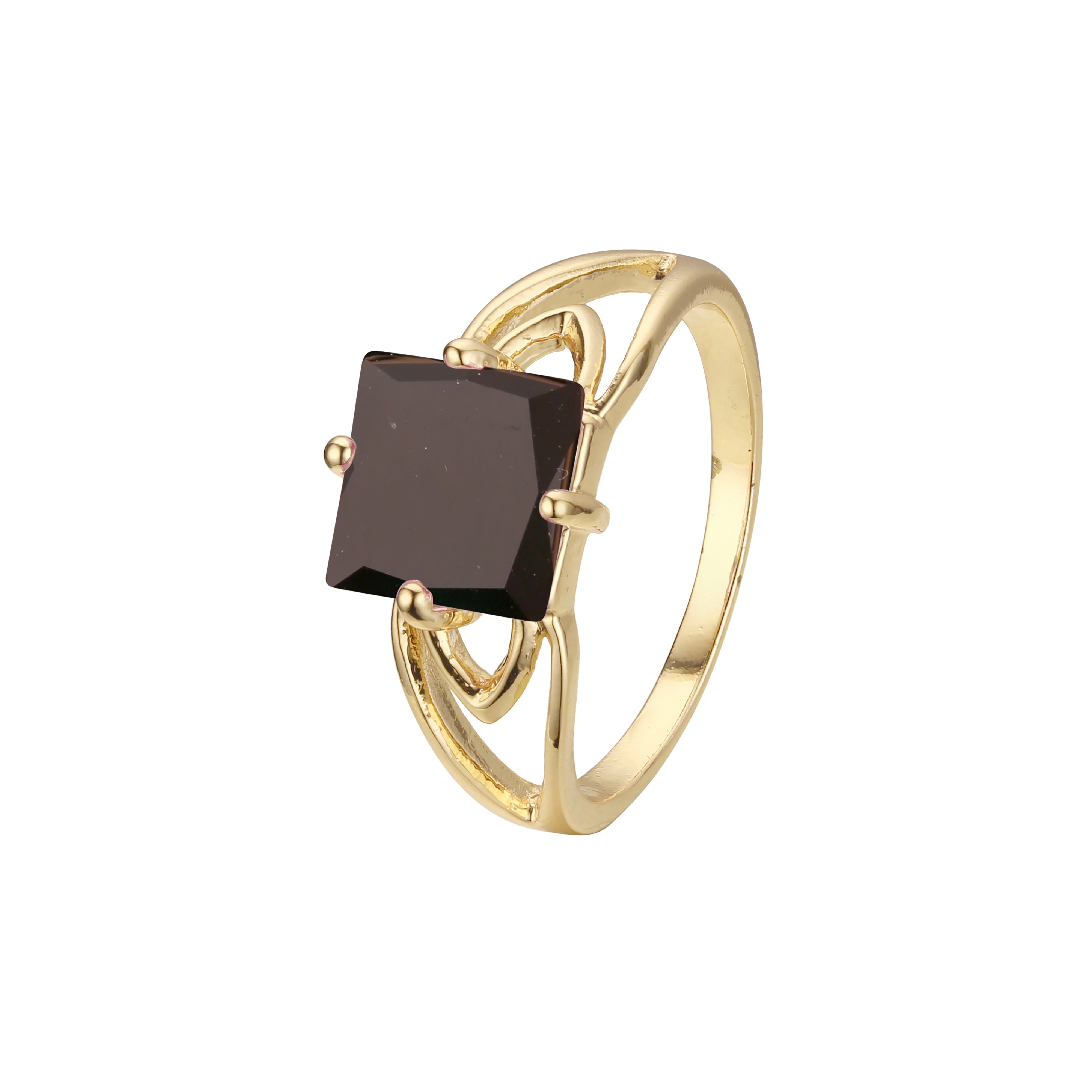 ソリティア 大きなカラフルなエメラルド カット ストーン 14K ゴールド、18K ゴールド リング