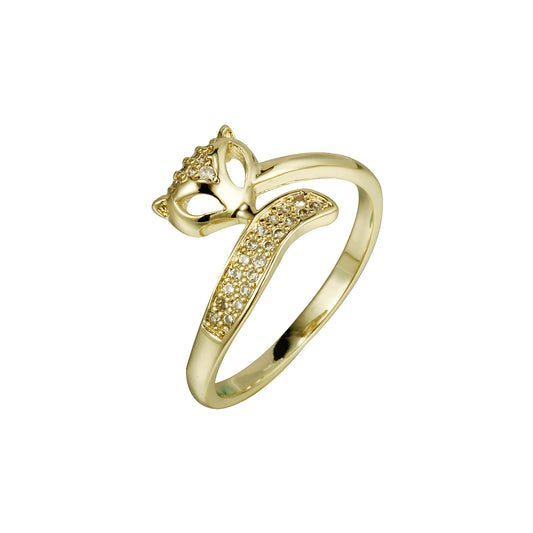 Anillos de Oro 14K con cabeza de leopardo.