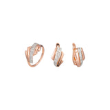 Conjunto elegante de dos tonos de oro rosa.