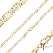 Cadenas martilladas de eslabones Mariner Z chapadas en Oro 14K, dos tonos