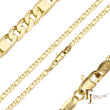 Cadena de eslabones Figaro mixtos con eslabones de espejo en oro blanco de 14 quilates.