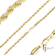 Cadenas clásicas de cuerda francesa de Oro 14K [delgadas de 2 mm a 4 mm]