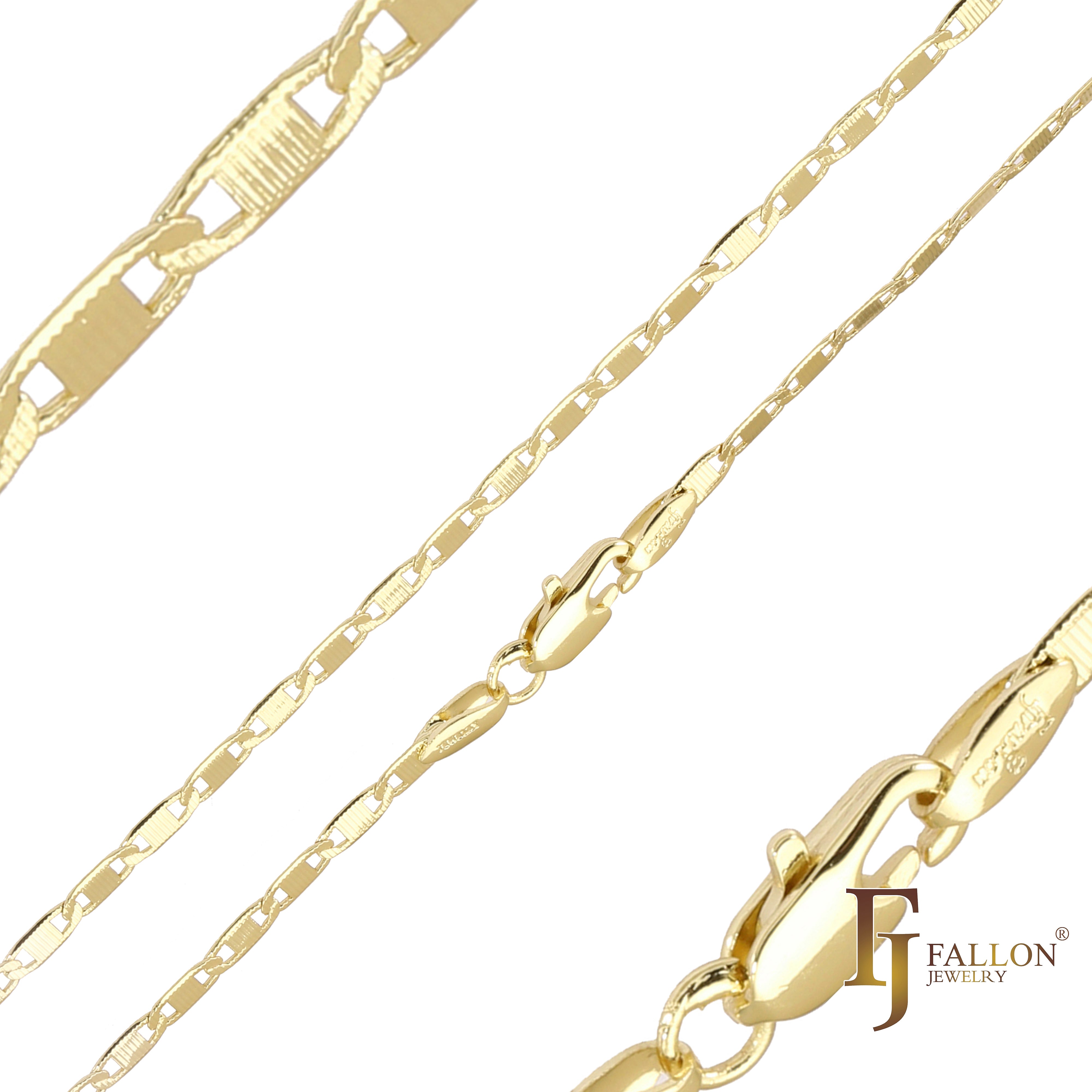 Cadenas martilladas con eslabones de espejo enchapadas en Oro 14K