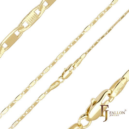 Cadenas martilladas con eslabones de espejo enchapadas en Oro 14K