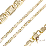 Mariner link curved ripple hammered 14K Gold, Rose Gold, two tone chains YIAKQ