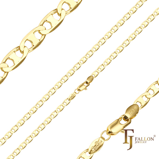 {Potencial} Cadenas de eslabones Mariner enchapadas en Oro 14K