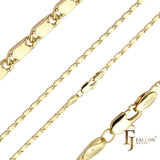 Cadenas pulidas con eslabones de caracol macizos chapadas en Oro 14K, oro rosa