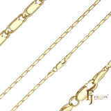 Cadenas largas pulidas con eslabones de caracol macizos chapadas en Oro 14K, oro rosa