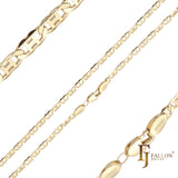 Mariner H link chains plated in 14K Gold [Glossy Face]