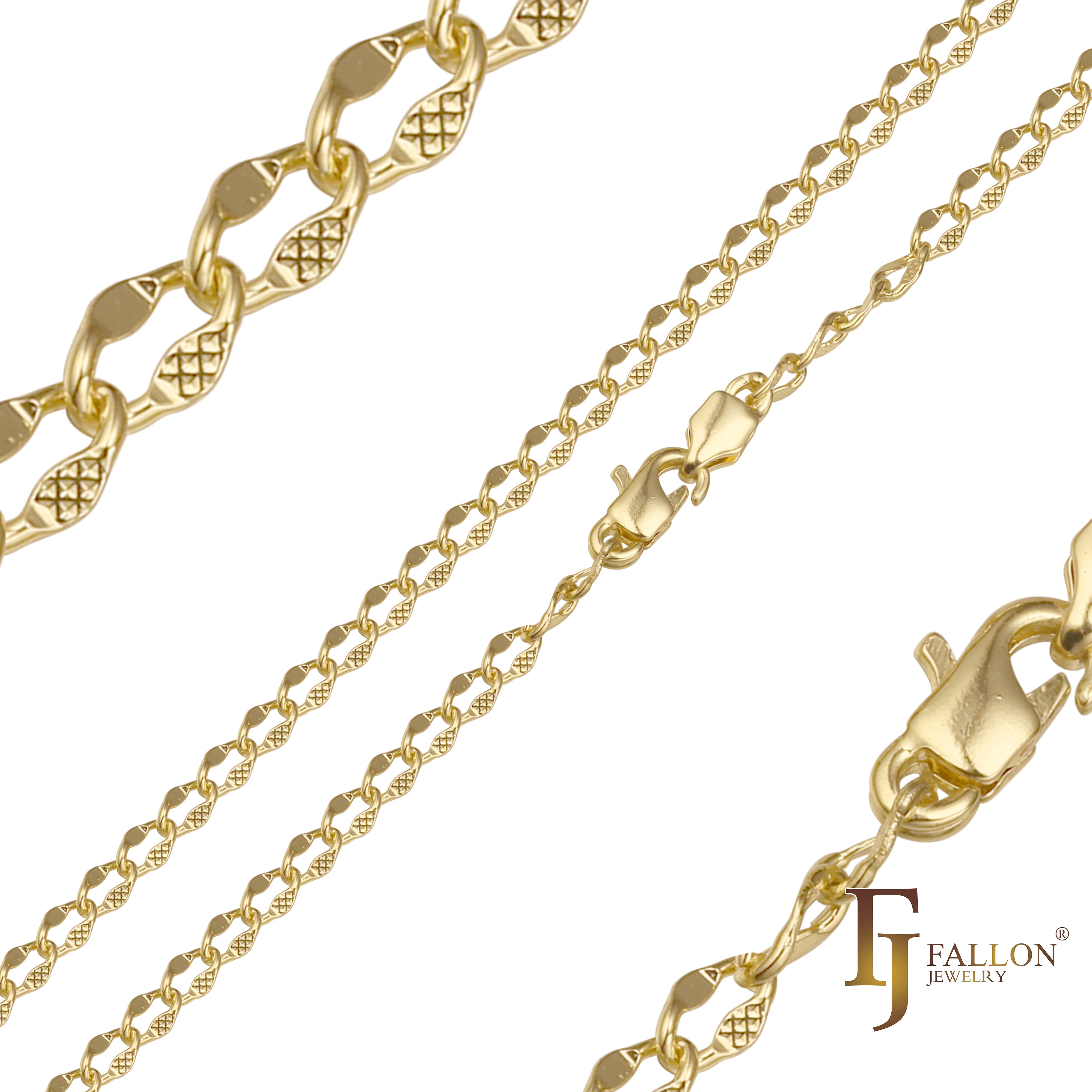 Cordón Cadenas de Lentejuelas enchapadas en Oro de 14K