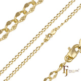 Cordón Cadenas de Lentejuelas enchapadas en Oro de 14K