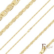 Cadenas martilladas de eslabones marineros chapadas en Oro 14K