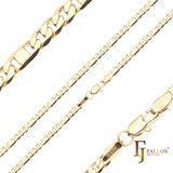 Cadenas de eslabones mixtos Figaro & Mirror de oro de 14 quilates y oro blanco