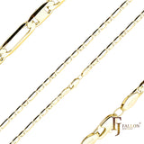 Cadenas de eslabones Figarucci estilo Fígaro mixtos bañadas en oro de 14 quilates
