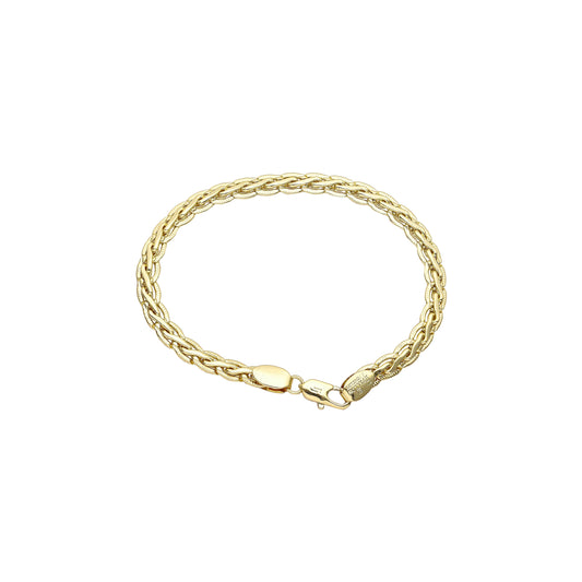 Spiga wheat tire hammered chains plated in 14K Gold, two tone, White Gold