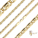 Flanco redondeado clásico Eslabón de caracol Oro 14K, Cadenas de oro blanco