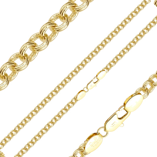 Cadenas de oro de 14 quilates con eslabón rolo de doble anillo