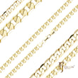 Cadenas clásicas de eslabones curvos [ancho 5,6 mm-12 mm] chapadas en oro de 14 quilates
