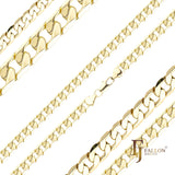 Cadenas clásicas de eslabones curvos [delgadas de 2,5 mm a 5,2 mm] chapadas en oro de 14 quilates
